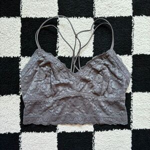 Gilly Hicks Grey Lace Longline Bralette M